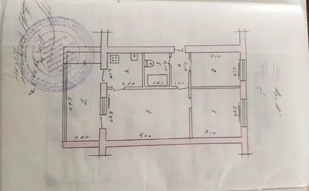 3-комнатная квартира − 60 м², 2/5 этаж