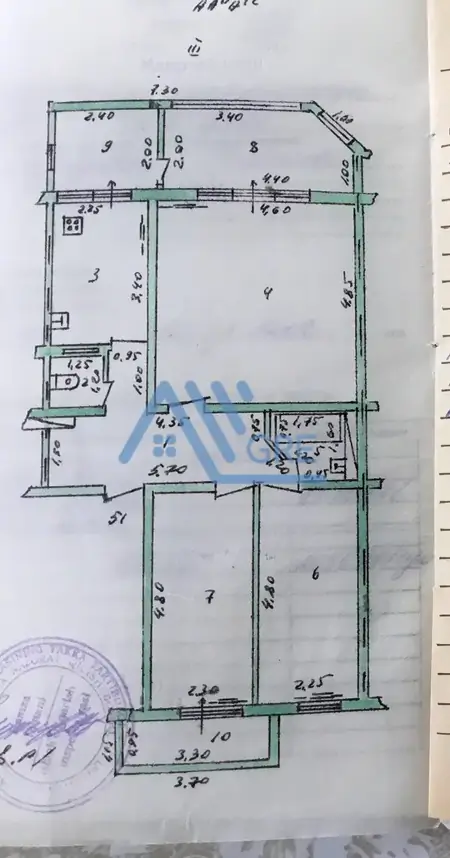 3-комнатная квартира − 83 м², 3/9 этаж