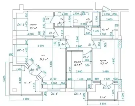 3-комнатная квартира − 108 м², 7/11 этаж