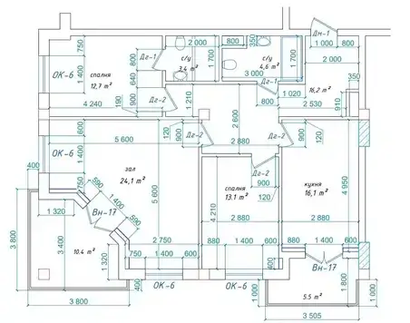 Продается 3-комнатная квартира − 108 м²