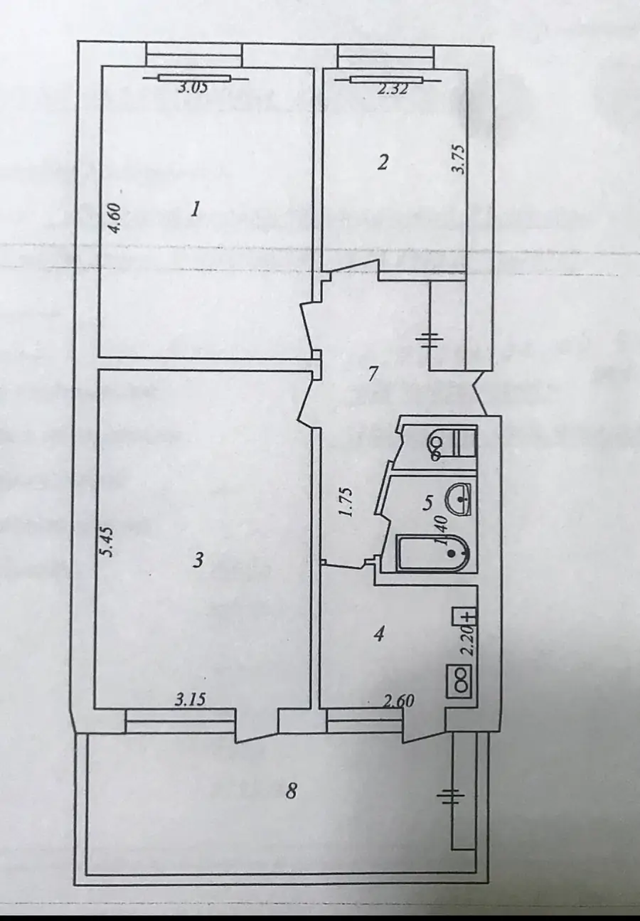 3 xonali kvartira sotiladi − 72 m²