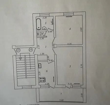 2-комнатная квартира − 58.4 м², 4/4 этаж