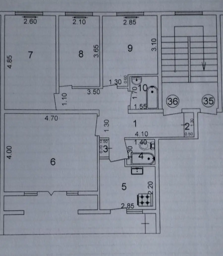 4 xonali kvartira − 80 m², 4/4 qavat