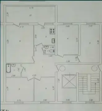 5 dan ortiq xonali kvartira − 120 m², 7/9 qavat