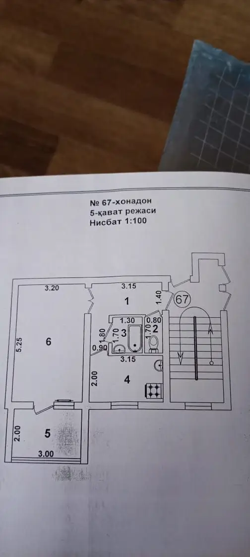 1 xonali kvartira sotiladi − 40 m²