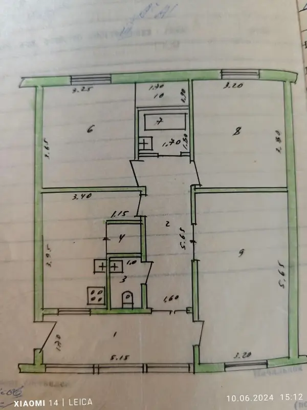 3 xonali kvartira − 77 m², 5/9 qavat