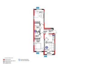 Продается 3-комнатная квартира − 65.46 м²