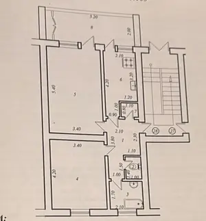2 xonali kvartira − 63 m², 2/4 qavat