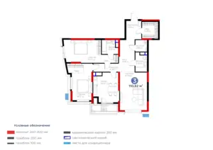 3 xonali kvartira sotiladi − 113.1 m²