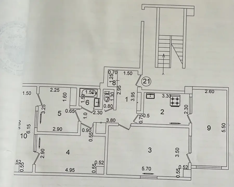Продается 3-комнатная квартира − 86.2 м²