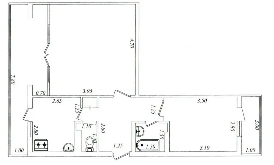 Продается 2-комнатная квартира − 60 м²