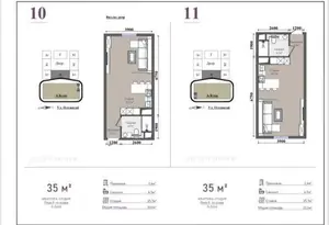 Продается 1-комнатная квартира − 35 м²