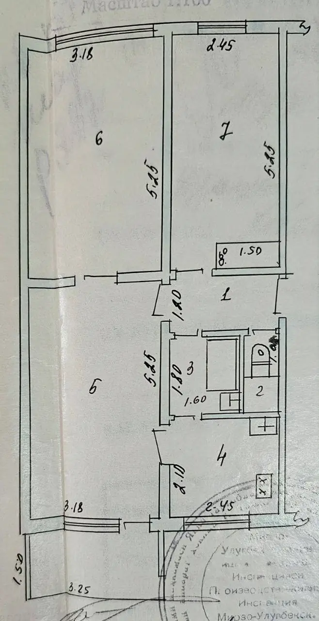 Продается 3-комнатная квартира − 60 м²