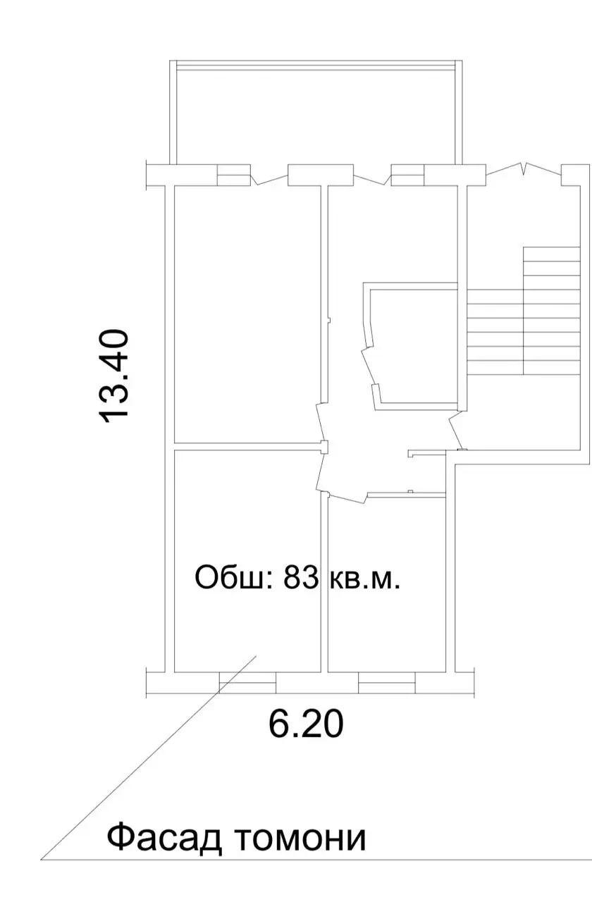 Ofis − 83 m², 1/4 qavat