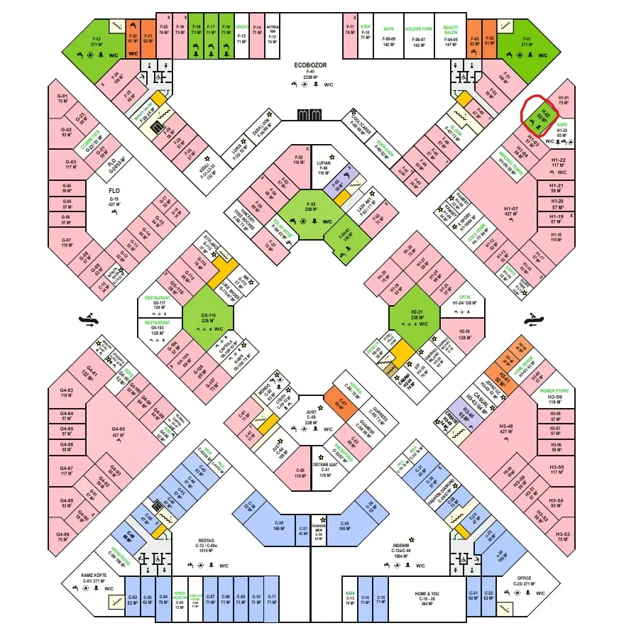 Ijaraga savdo-sotiq maydoni − 60 m²