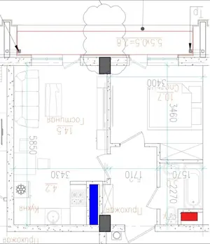 2-комнатная квартира − 40 м², 13/16 этаж