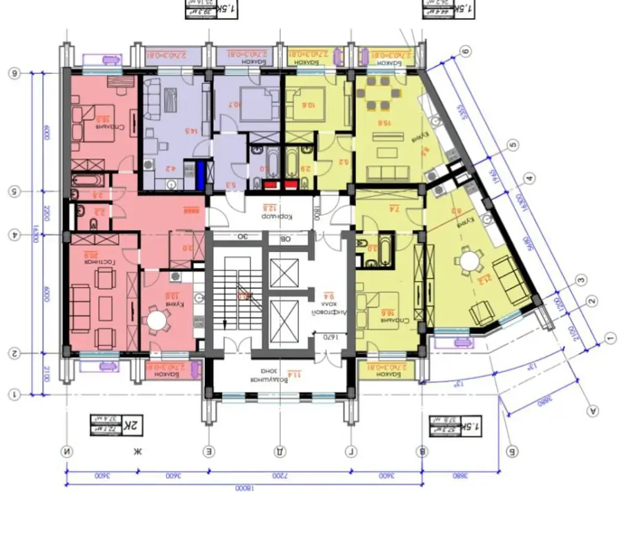 2-комнатная квартира − 40 м², 13/16 этаж