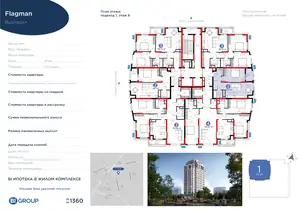 2-комнатная квартира − 55.1 м², 8/15 этаж