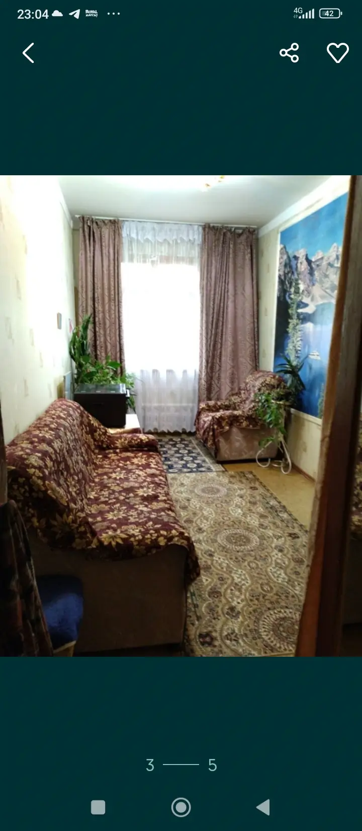 3-комнатная квартира − 62 м², 4/4 этаж