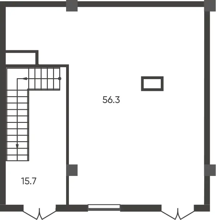 1-комнатная квартира − 56.3 м², 1/9 этаж