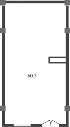 1 xonali kvartira − 60.3 m², 1/9 qavat