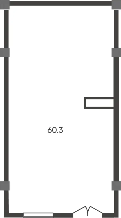 1 xonali kvartira − 60.3 m², 1/9 qavat