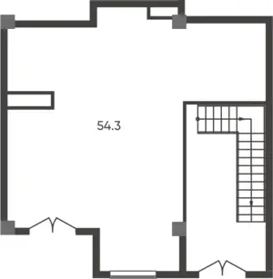 1 xonali kvartira − 54.3 m², 1/9 qavat