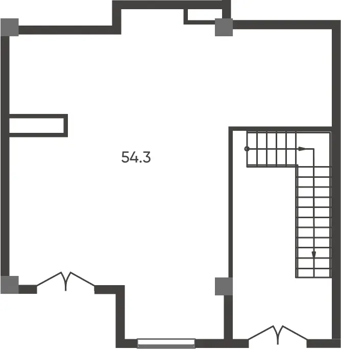 1 xonali kvartira − 54.3 m², 1/9 qavat