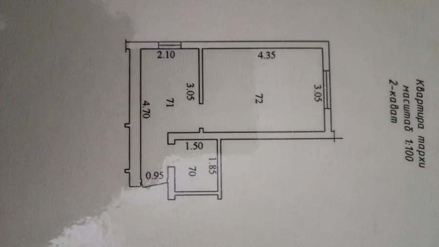 1 xonali kvartira sotiladi − 25 m²