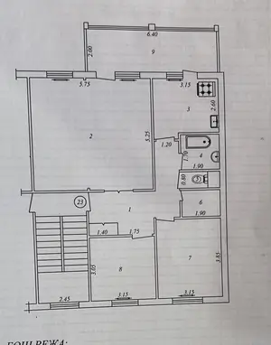 4 xonali kvartira sotiladi − 91.3 m²