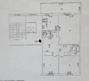 3-комнатная квартира − 80.4 м², 7/9 этаж