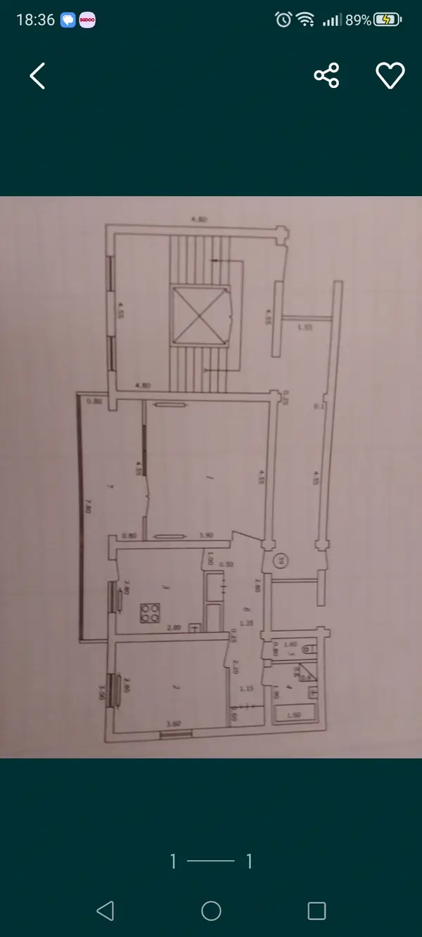 2-комнатная квартира − 57.5 м², 4/9 этаж