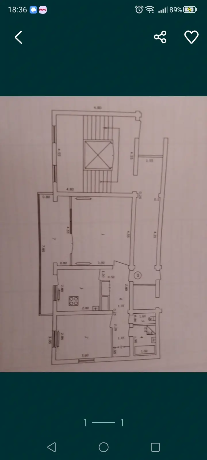2-комнатная квартира − 57.5 м², 4/9 этаж