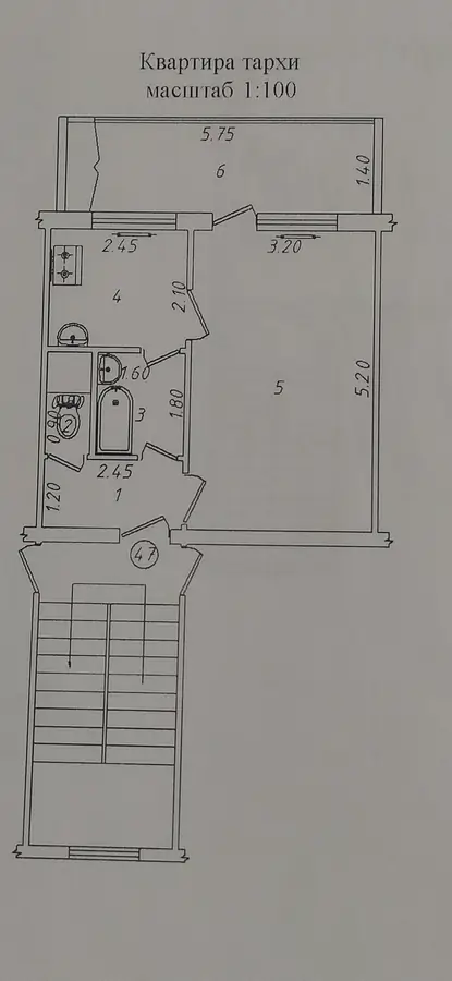1-комнатная квартира − 36.1 м², 4/4 этаж
