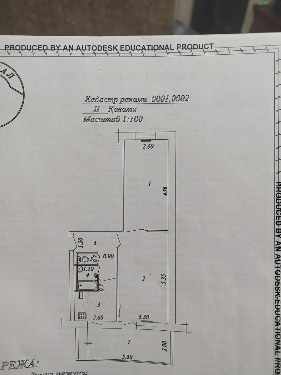 2 xonali kvartira sotiladi − 54 m²
