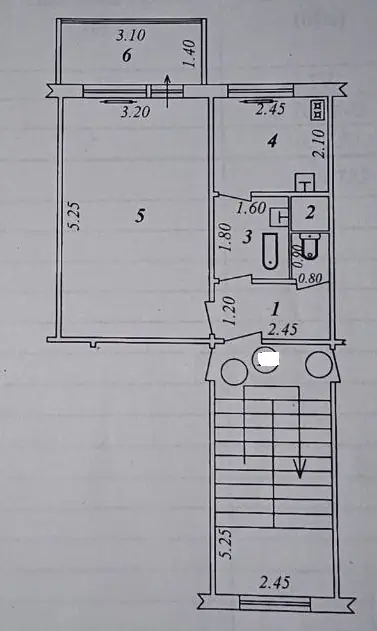 1 xonali kvartira − 33 m², 4/5 qavat