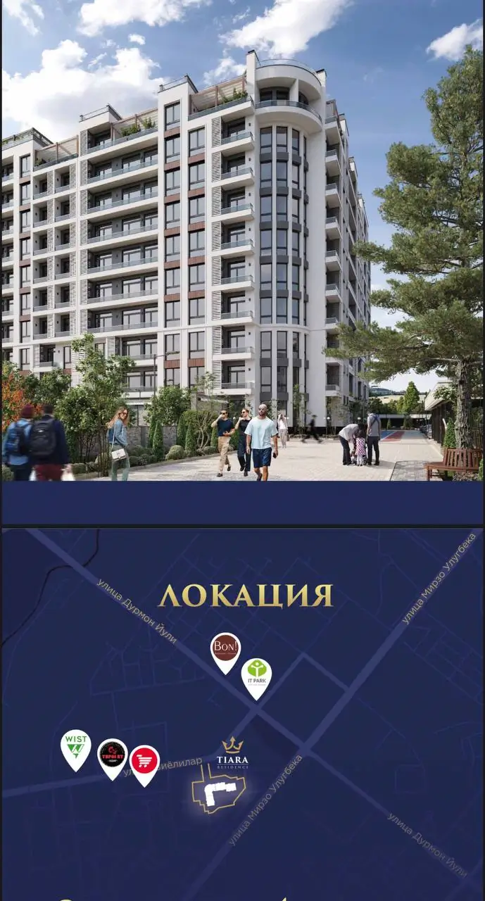 2 xonali kvartira − 52 m², 2/10 qavat
