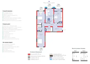 3 xonali kvartira − 99.32 m², 9/9 qavat
