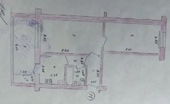 2 xonali kvartira − 50 m², 1/2 qavat