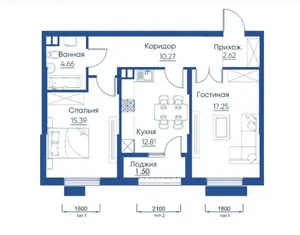Ijaraga 2 xonali kvartira − 64 m²