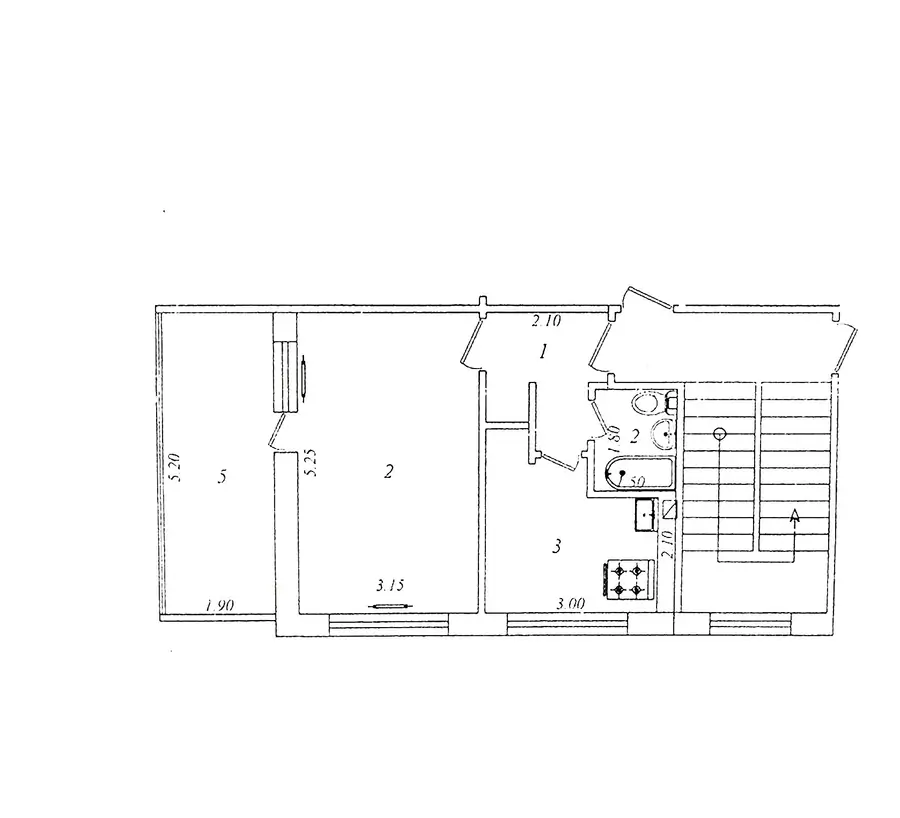 1 xonali kvartira sotiladi − 42 m²