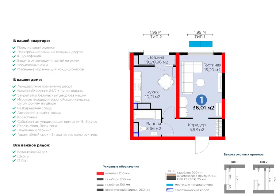 1-комнатная квартира − 36.97 м², 9/16 этаж