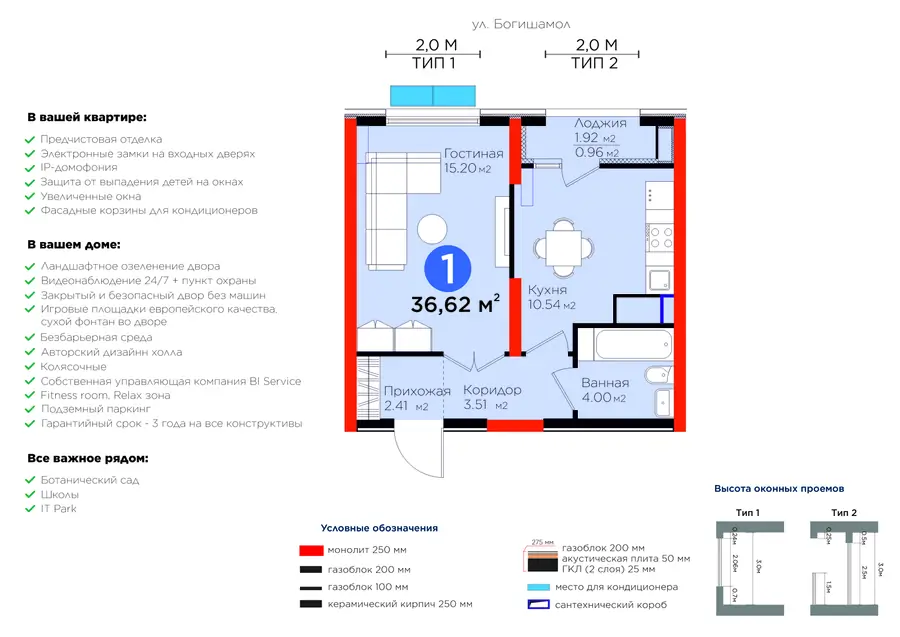1-комнатная квартира − 37.58 м², 9/14 этаж