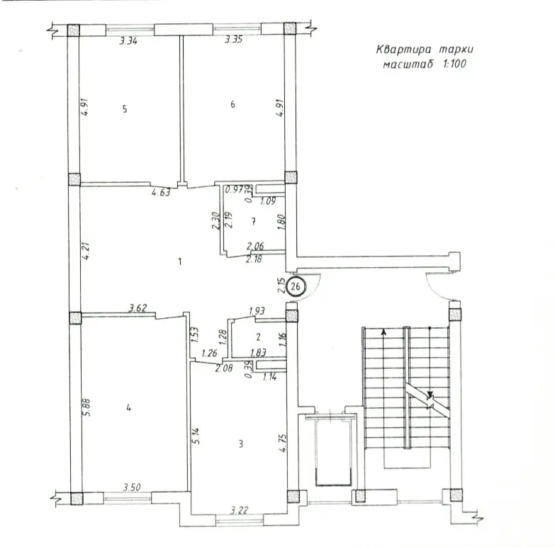3-комнатная квартира − 101 м², 1/8 этаж