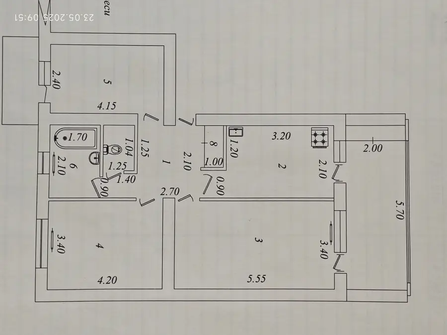 3 xonali kvartira − 82 m², 3/4 qavat