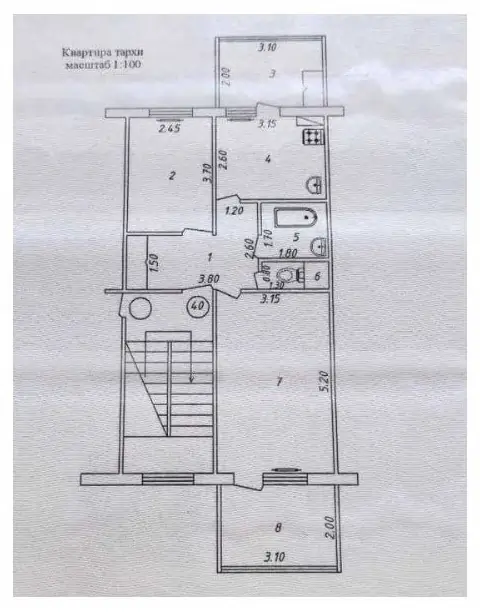 2 xonali kvartira sotiladi − 58 m²