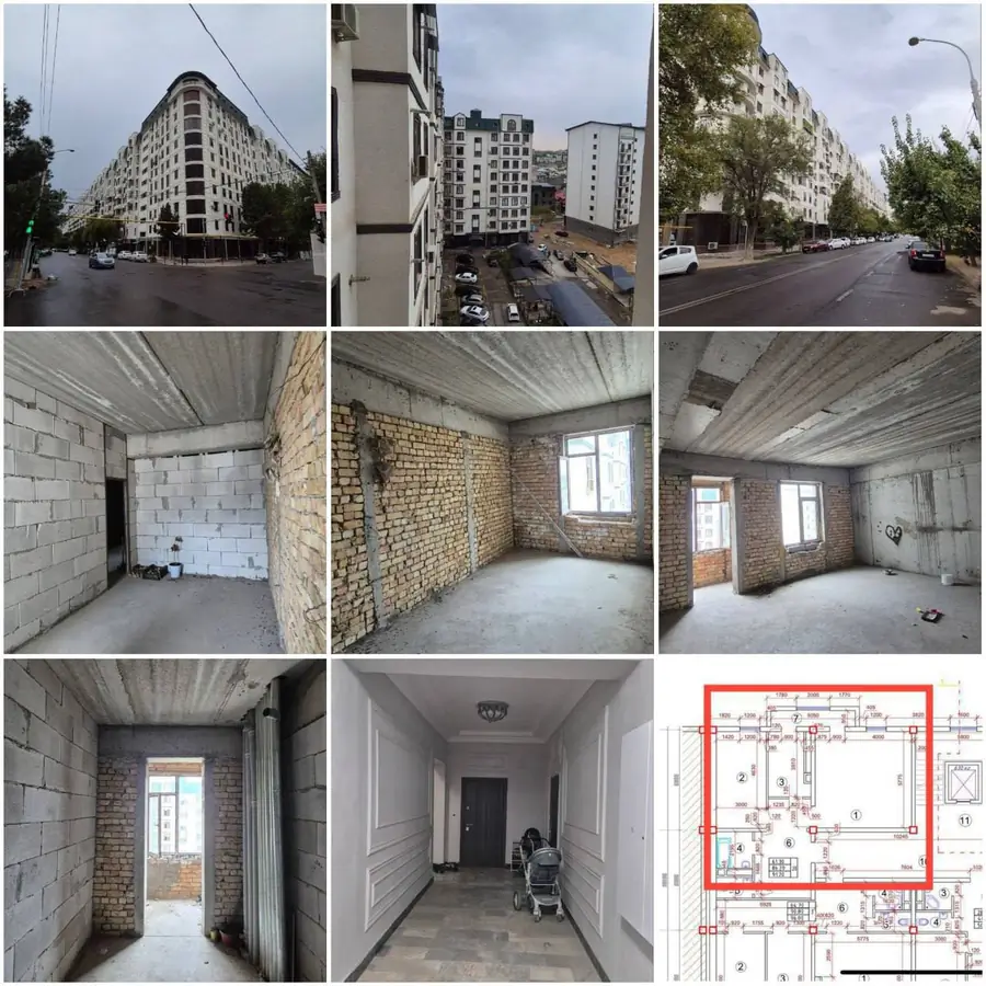 3 xonali kvartira − 96.5 m², 8/9 qavat
