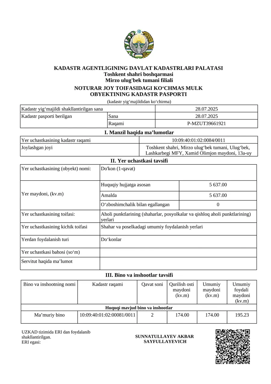 Ofis sotiladi − 174 m²
