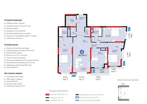 4-комнатная квартира − 143.37 м², 10/15 этаж