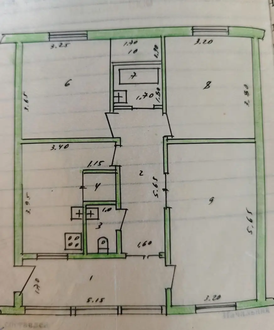 3 xonali kvartira sotiladi − 77 m²
